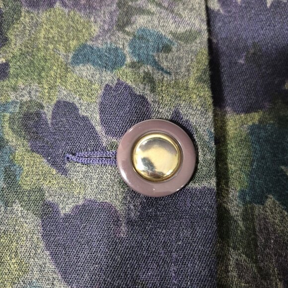 Oleg Cassini Women's Blazer Size 6 Floral Green Purple Lined Vintage (48) - Picture 7 of 9